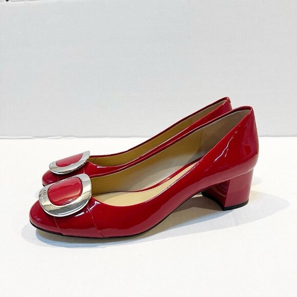 MICHAEL Michael Kors Shoes - Michael Michael Kors Red Patent Leather with Silver Buckle Pump Size 7.5 M